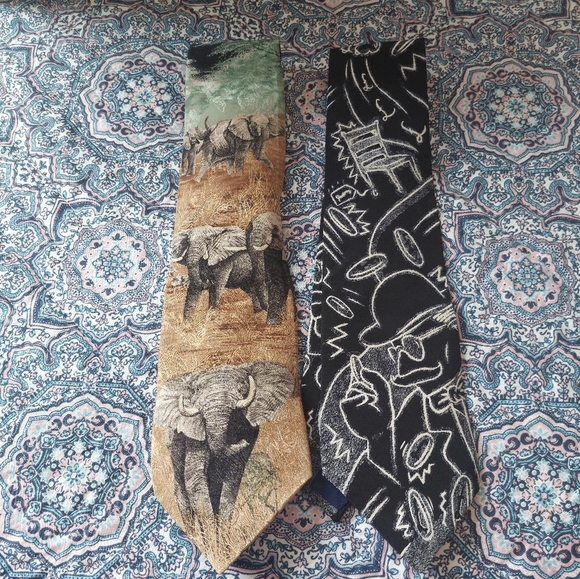 The Beatles Endangered Species Vintage 100% Silk Tie Bundle - Picture 1 of 6